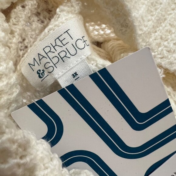 Market & Spruce Colorblock Cowl Neck Waffle Knit Sweater Cream Tan Size 3X NWT - Picture 8 of 11